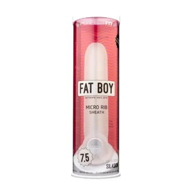 Perfect Fit - Fat Boy Micro Ribbed - péniszköpeny (19 cm, fehér)