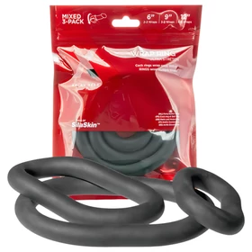 Perfect Fit Ultra Wrap - vastag péniszgyűrű szett (fekete, 3 db)
