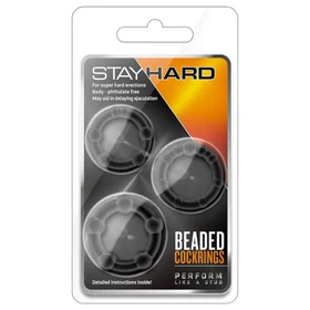 Stay Hard - péniszgyűrű szett (fekete)