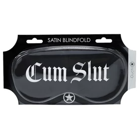 Ouch! - "Cum Slut" feliratos szatén szemmaszk (fekete)