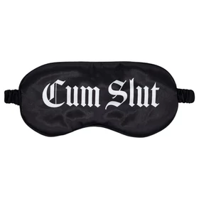 Ouch! - "Cum Slut" feliratos szatén szemmaszk (fekete)