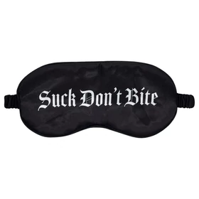 Ouch! - "Suck Don't Bite" feliratos szatén szemmaszk (fekete)