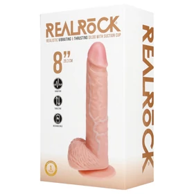 RealRock - tapadókorongos lökő vibrátor - natúr (20,5cm)