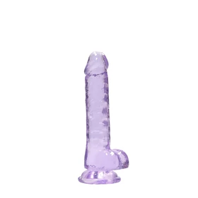 RealRock - átlátszó élethű dildó (lila, 17 cm)