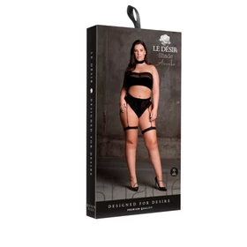 Le Désir Plus Size - 3 részes fehérnemű szett - fekete (XL-4XL)