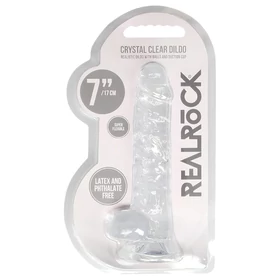 RealRock - átlátszó élethű dildó (átlátszó, 17 cm)