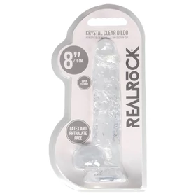 RealRock - átlátszó élethű dildó (átlátszó, 19 cm)