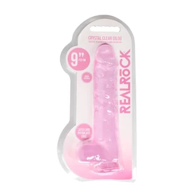 RealRock - átlátszó élethű dildó (pink, 22 cm)