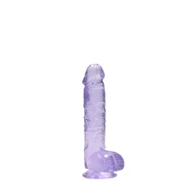 RealRock - átlátszó élethű dildó (lila, 15 cm)
