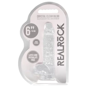 RealRock - átlátszó élethű dildó (átlátszó, 15 cm)