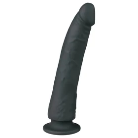 Easytoys - tapadókorongos 100% szilikon dildó (21cm) - fekete