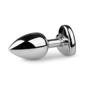 Easytoys Metal No.2 - anál plug szíves kővel (ezüst-fehér)