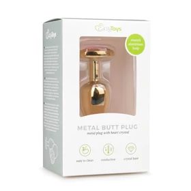 Easytoys Metal No.3 - anál plug - arany-pink (2,5cm)