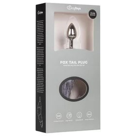 EasyToys Fox NO5 - fém anál plug rókafarokkal (ezüst-ezüst)