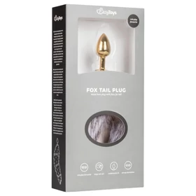 EasyToys Fox NO5 - fém anál plug rókafarokkal (arany-ezüst)