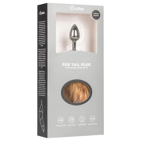 EasyToys Fox NO1 - fém anál plug rókafarokkal (ezüst-vörös)