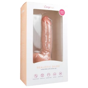 Easytoys - tapadókorongos, herés dildó (22,5 cm, natúr)