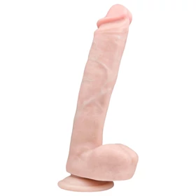 Easytoys - tapadókorongos, herés nagy dildó (26,5cm) - natúr