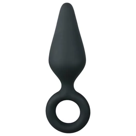 EasyToys Pointy Plug - gyűrűs anál plug - közepes (fekete)