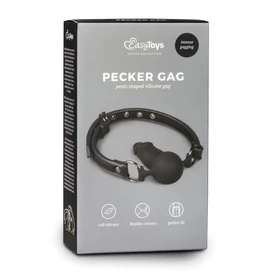 EasyToys - szájpecek belső dildóval (fekete)