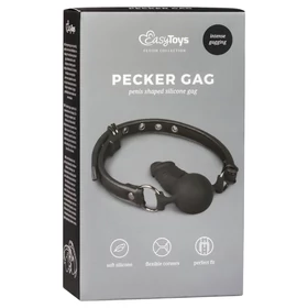 EasyToys - szájpecek belső dildóval (fekete)