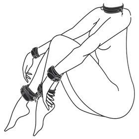 Easytoys - nyakörv, csukló- és bokabilincs szett (fekete)