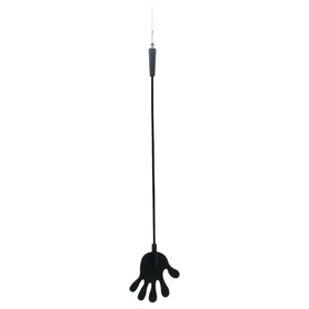 Rimba - szilikon lovaglópálca kezecskével - 40 cm (fekete)