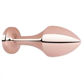 Rosy Gold Butt Plug - fekete köves anál plug (rosegold)