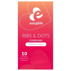 EasyGlide Ribs &amp; Dots - pontozott óvszer (10db)