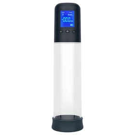 Boners - automatikus LCD péniszpumpa (átlátszó-fekete)