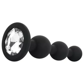 EasyToys - gyöngyös anál plug (fekete)