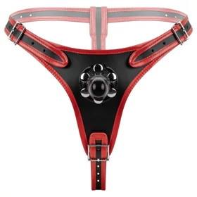 Easytoys - felcsatolható alsó tripla dildóval (fekete)