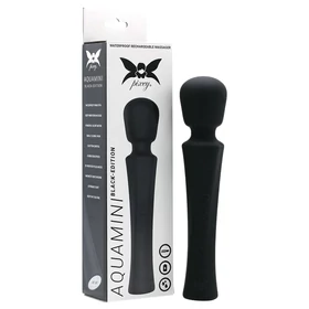 Pixey Aquamini - mini wand vibrátor (fekete)