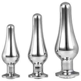 Gleaming Love - anál csúcs plug szett (ezüst, 3 részes)