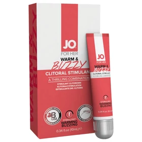 System JO - WARM &amp; BUZZY - klitorisz stimuláló gél nőknek (10 ml)