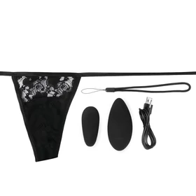 Screaming Panty - akkus, rádiós csikló vibrátor (fekete)