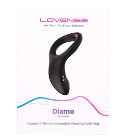 Lovense Diamo - App-vezérelt vibrációs péniszgyűrű, férfiaknak (fekete)
