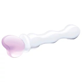 GLAS - szíves üveg dildó (átlátszó)