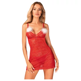 Obsessive Claussica - babydoll &amp; tanga (piros)