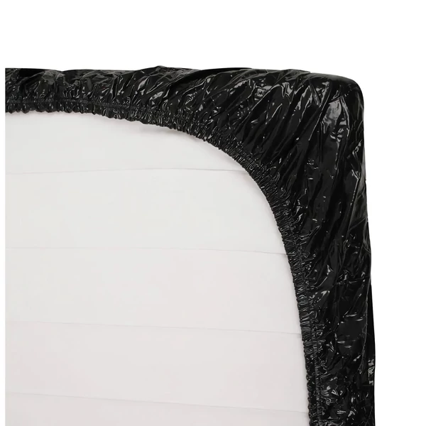Lakk lepedő - gumis - 220x220cm (fekete)