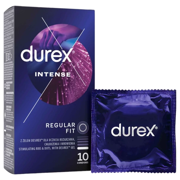 Durex Intense - bordázott és pontozott óvszer (10db) -