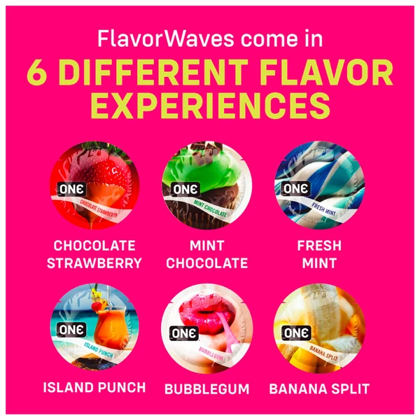 ONE Flavor Waves - ízesített óvszer - vegyes (12 db)