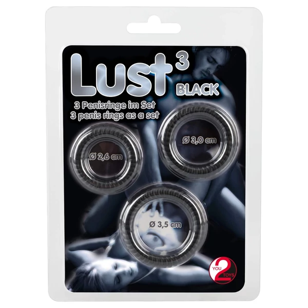 You2Toys - Lust péniszgyűrű trió (fekete)