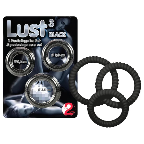You2Toys - Lust péniszgyűrű trió (fekete)
