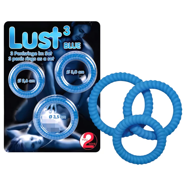 You2Toys - Lust péniszgyűrű trió (kék)