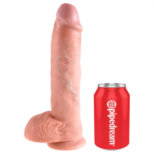 King Cock 10 herés nagy dildó (25 cm, natúr)