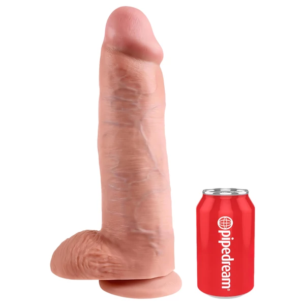 King Cock 12 herés nagy dildó (30 cm, natúr)