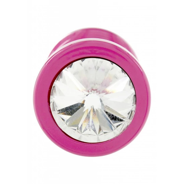 DIOGOL Anni - fehér köves análkúp - pink (2,5cm)