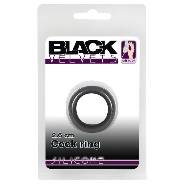 Black Velvets - vastagfalú péniszgyűrű (2,6 cm, fekete)