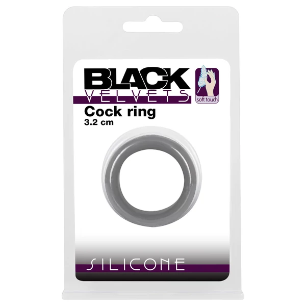 Black Velvets - vastagfalú péniszgyűrű (3,2 cm, fekete)